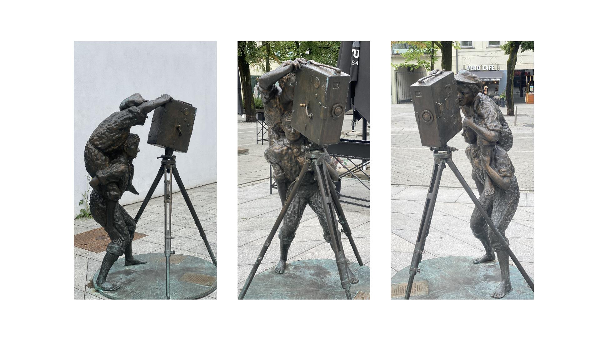  映画の誕生を記念した銅像